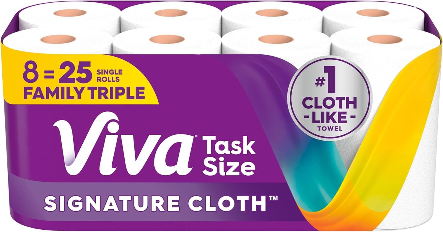 Viva Signature Cloth Paper Towels, 8 Family Triple Rolls